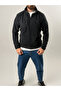 Men's Black Non-Pilling Standard Fit Mock Neck Cold-Proof Fleece Sweatshirt Coc2569 - 4