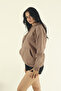 Women's Winter Cotton Puff Fabric Kangaroo Pocket Hooded Sweatshirt - 6