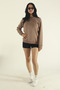 Women's Winter Fleece-Lined Cotton Puff Fabric Crew Neck Sweatshirt - 2