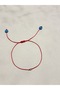 Adjustable Red String Bracelet with Dorika Blue Glass Evil Eye Beads - 3