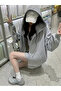 Unisex Kangaroo Pocket Oversize Hooded Zippered Sweatshirt / Cardigan - 3