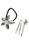 Silver Color Flower Figured Rubber Buckle and Wire Buckle Set - 2