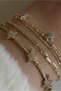 Steel Zircon Stone Star Bracelet Gold - 4
