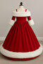 Girl's Red Velvet New Year's Dress - 2