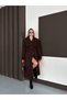 Women's Premium Winter Waist Belted Cape Detailed Cashmere Coat - 5