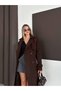 Women's Premium Winter Waist Belted Cape Detailed Cashmere Coat - 7