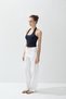 Women's Navy Blue Color Halter Neck Crop Blouse - 5