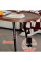 Irregular coffee table with raised edges and four metal legs, curved corner design - impact resistant - 5