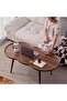 Irregular coffee table with raised edges and four metal legs, curved corner design - impact resistant - 7
