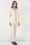 Women's Cardigan Pants Knitwear Two-Piece Set 15956 - Ecru - 4