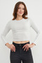 Crew Neck Sleeves Piped Detail Crop Body - 5