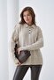 Women's Buttoned Front Knitted Patterned Sweater - 3