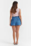Women's Lace-Up Detailed Denim Shorts - 7
