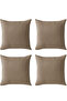 Mink Throw Pillow Cover Set of 4 - Hidden Zipper - Velvet Texture