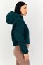 Women Sportswear Fit Long Sleeve Outdoor Hoodie, Dark Green - 3