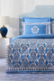 Casandra 100% Cotton Double Duvet Cover Set Blue - 2