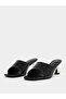 Women Black Plain Sandals with Contrast Kitten Heel - 3