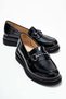 Black Buckle Detailed Casual Women's Loafer