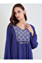 Crinkle Rayon Texture Jalabiya with Mirror Embroidery - 3
