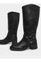 Punk Goth Knight High Boots with Full Zip Closure - 4