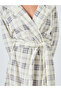 Checked Fleece Hooded Robe - 3