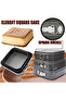 3PCS Square Springform Pan Set (8/9/10 in) Non-stick Removable Bottom - 8