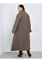 Plus Size Regular Fit Wool Like Buttoned Coat - 5