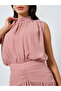 Pink Pleating Waist Sleeveless Maxi Dress - 4