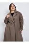 Plus Size Regular Fit Wool Like Buttoned Coat - 3