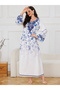 Floral Print Long Sleeve Maxi Jalabiya - 5