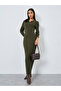 Olive Green Ribbed Knit Maxi Dress