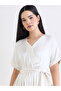 Cream V-Neck Wrap Maxi Dress - 3