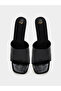 Women Black Plain Sandals with Contrast Kitten Heel - 6