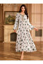 Floral Print Embroidered A-Line Jalabiya