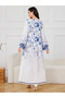 Floral Print Long Sleeve Maxi Jalabiya - 2