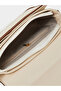 Cream Quilted Handbag with Belt Buckle Detail - 4