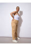 Plus Size Beige Cargo Trousers - 2