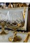 6-Piece Bohemia Crystal Hand-Made Gold Titanium Coffee or Water Cup Glass 250ml - 6