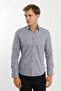 Long Sleeve Snap Fastener Stretch Fabric Koton Men's Shirt Rotation Print - 3