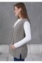 Women's Knitwear Lace-Like Knit Wool Vest with Pocket Detail