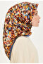 Tivil Silk Scarf Ist 9214 - 03 Petrol Blue Mixed Pattern - 2