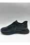 Genuine Leather Laceless Black Color Men's Shoes - 3