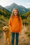Orange Hooded Oversized Sweatshirt |   Girl - Boy | - 2