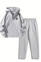 Unisex Oversized Zippered Hooded Sweatpants Joger - California Logo Printed Sweatpants Set