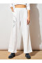 Women White Line Art Print Terry Wide Leg Pants