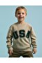 Applique Sweatshirt with Crew Neck and Long Sleeves