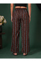 Black Cotton Chevron Print Straight Fit Trousers - 5