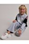 Grey Melange Girl's Color Block Clothing Set - 2