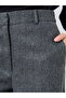Charcoal Wool Like Straight Leg Pants - 3