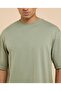 Solid T-Shirt with Crew Neck and Short Sleeves - 5